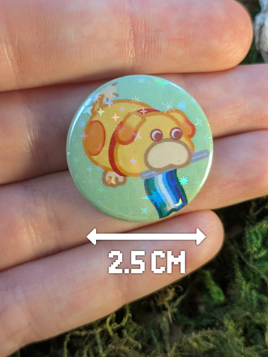 Proud pup gay flag 25mm pin badge