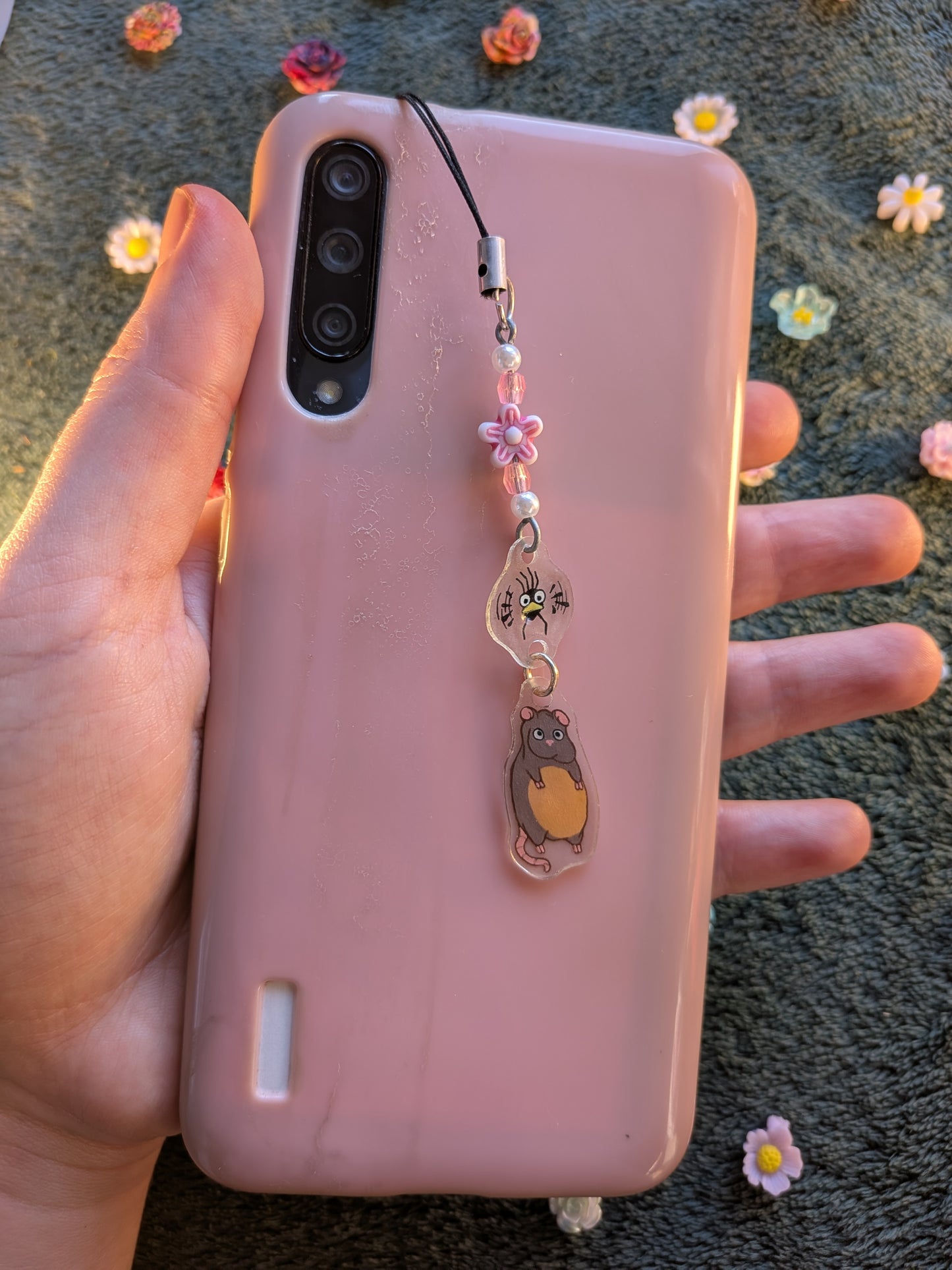 Mouse & Bird phone charm