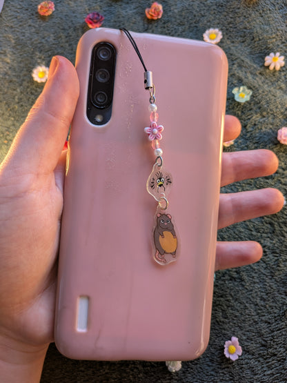 Mouse & Bird phone charm