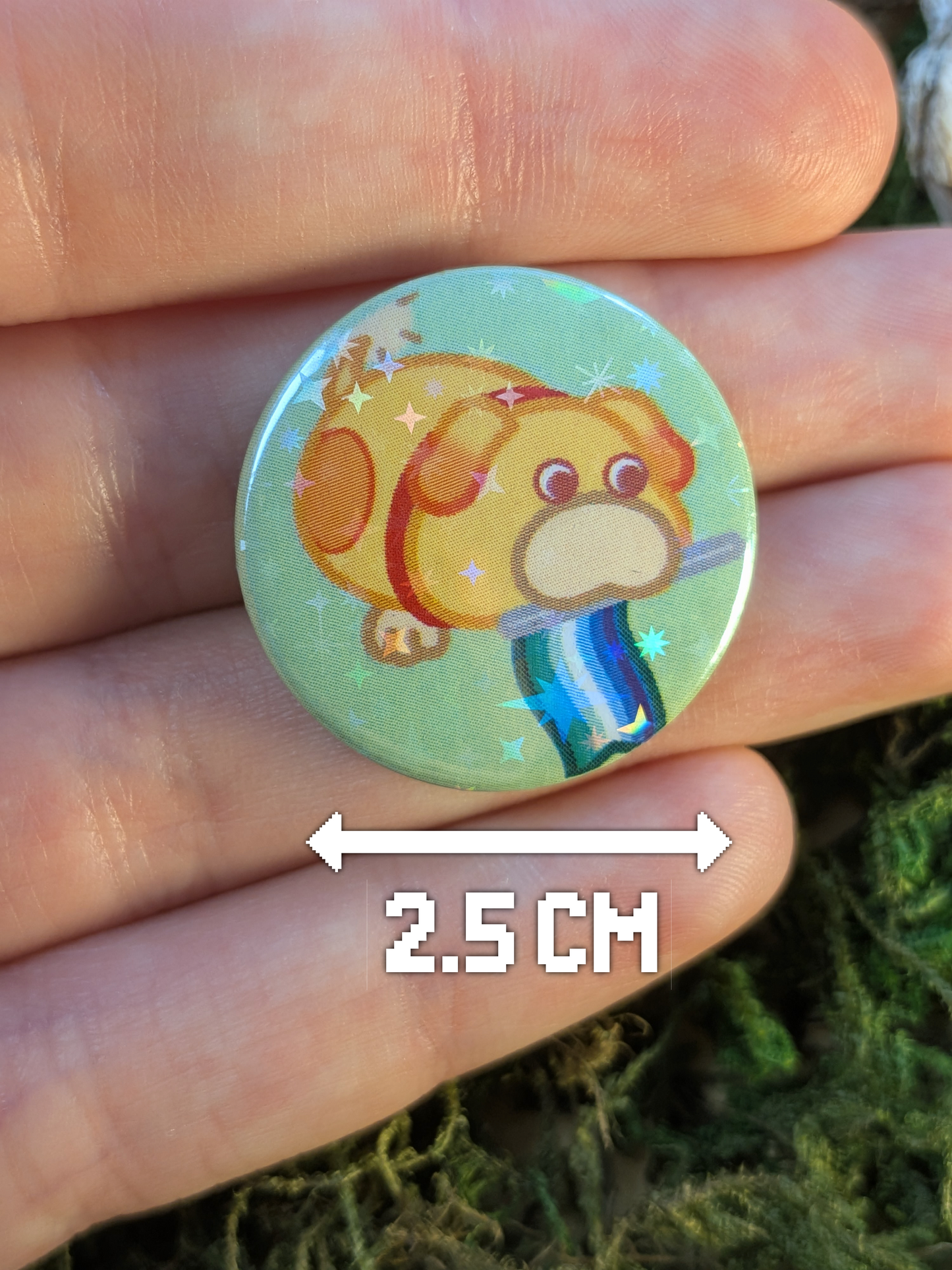 Proud pup gay flag 25mm pin badge