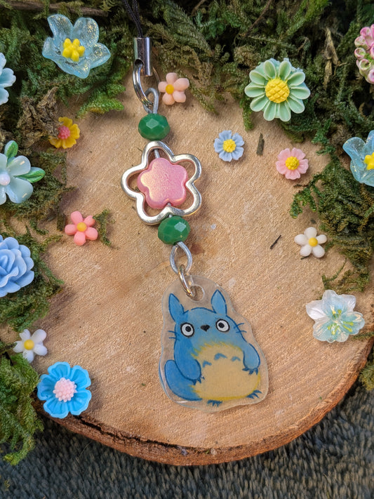 Totoro shrink plastic beaded phone charm