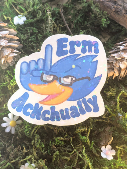 Erm Ackchually holo sticker
