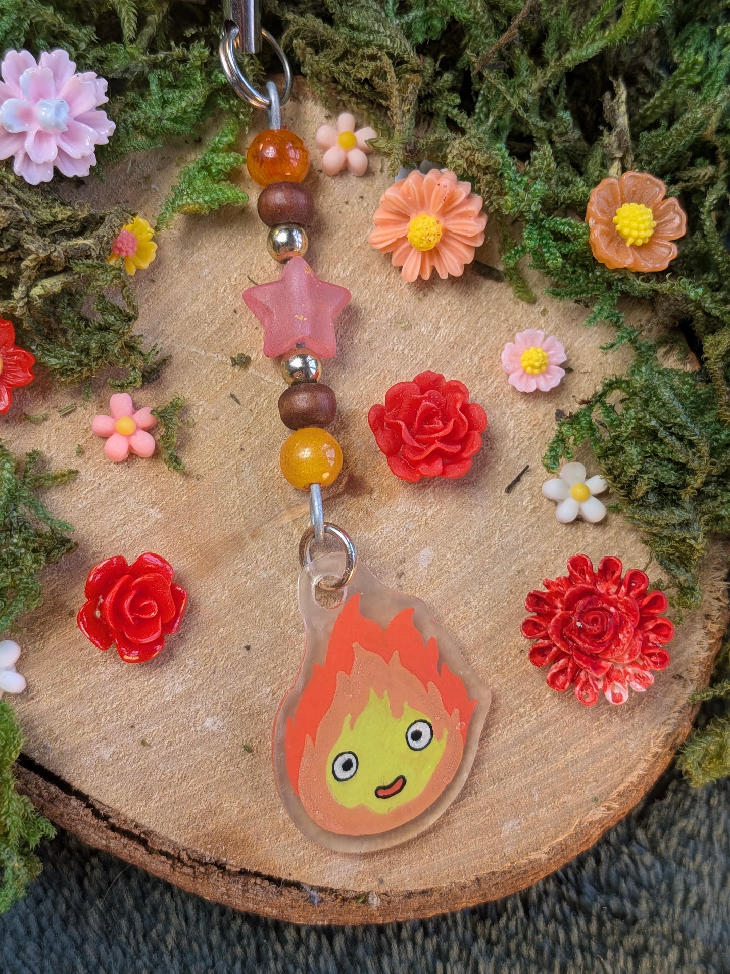 Calcifer phone charm