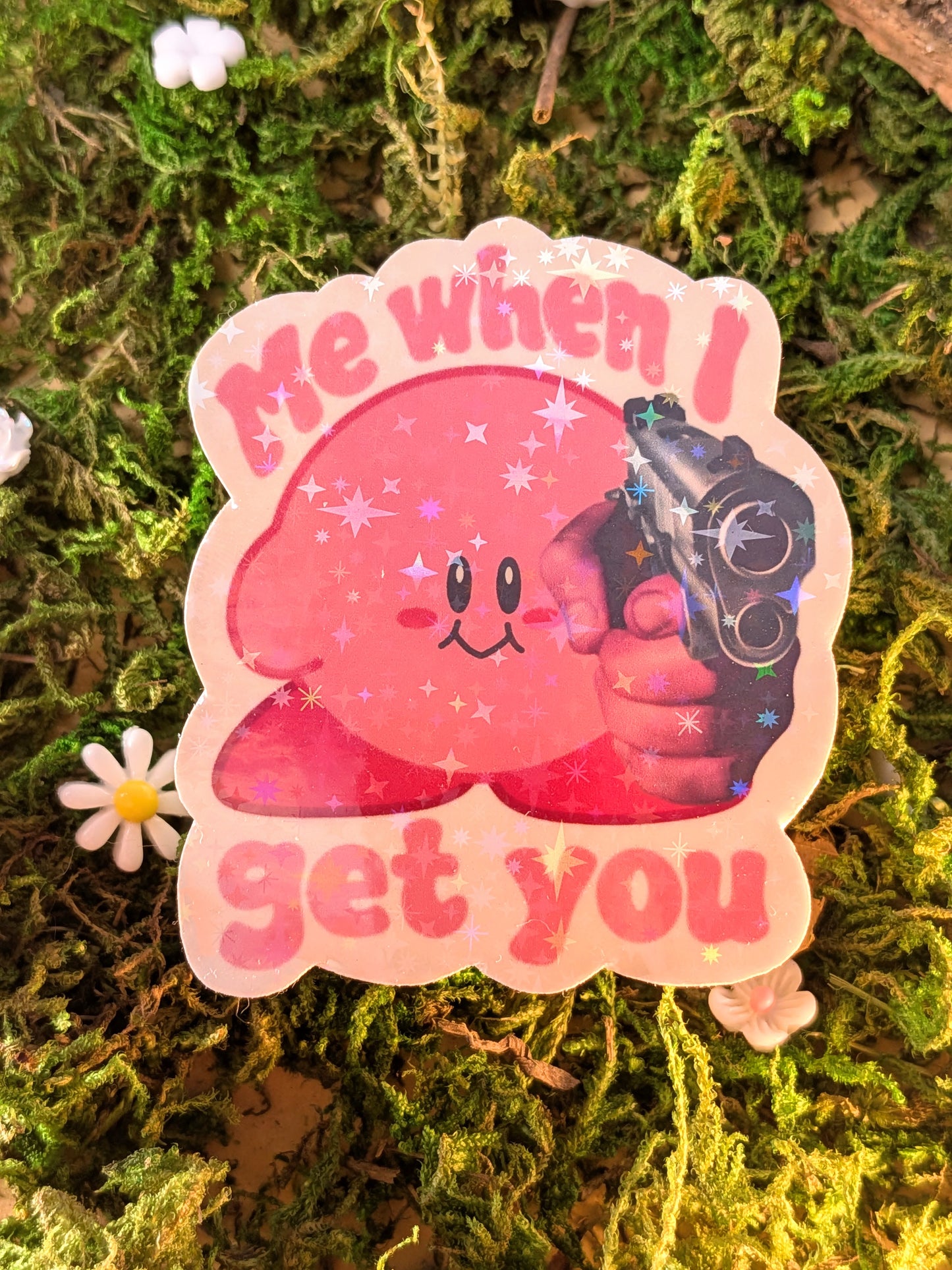 Threatened with a weapon holo sticker