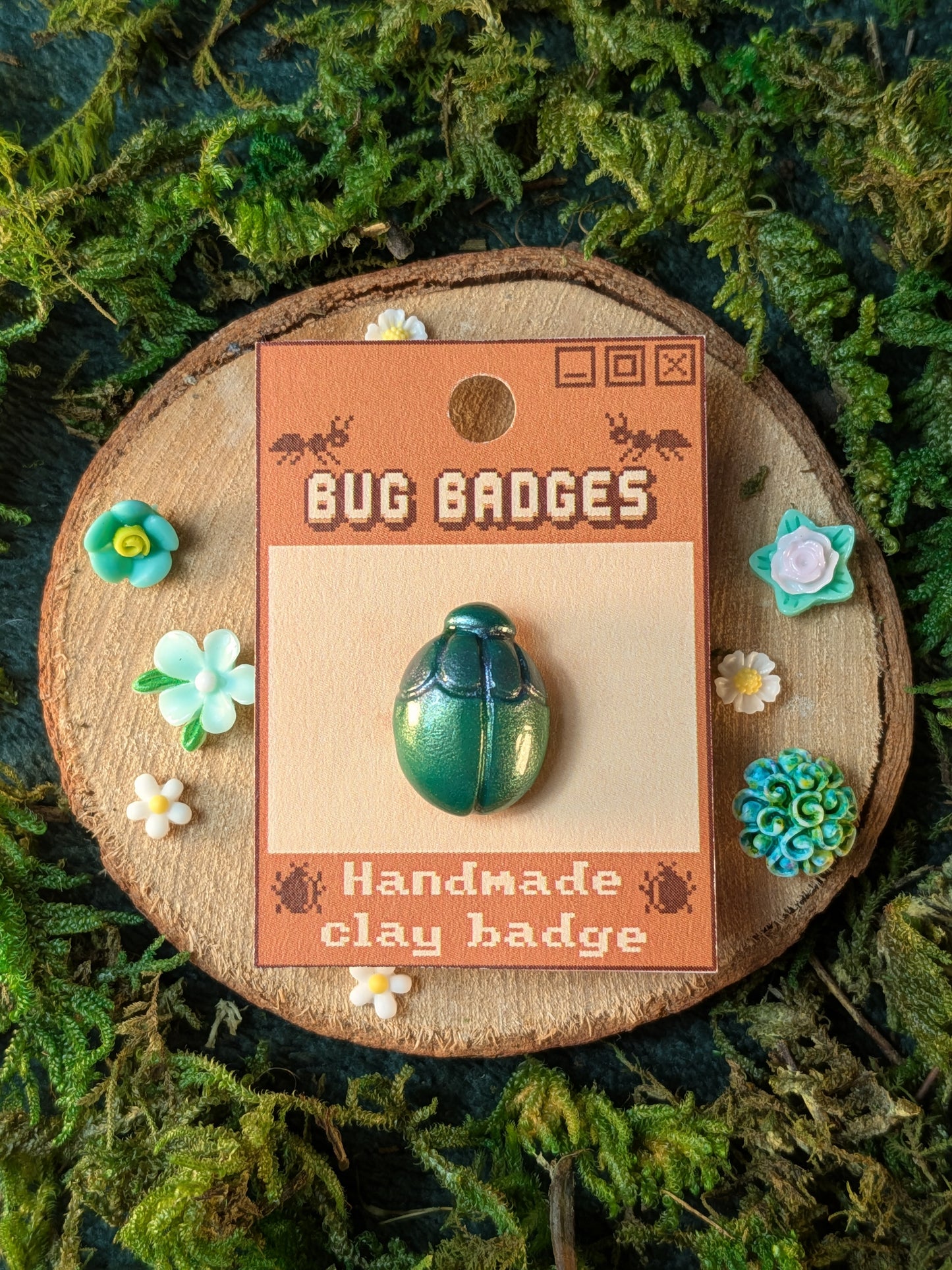 Jewel beetle pin badge