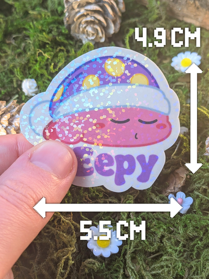Eepy lil guy holo sticker
