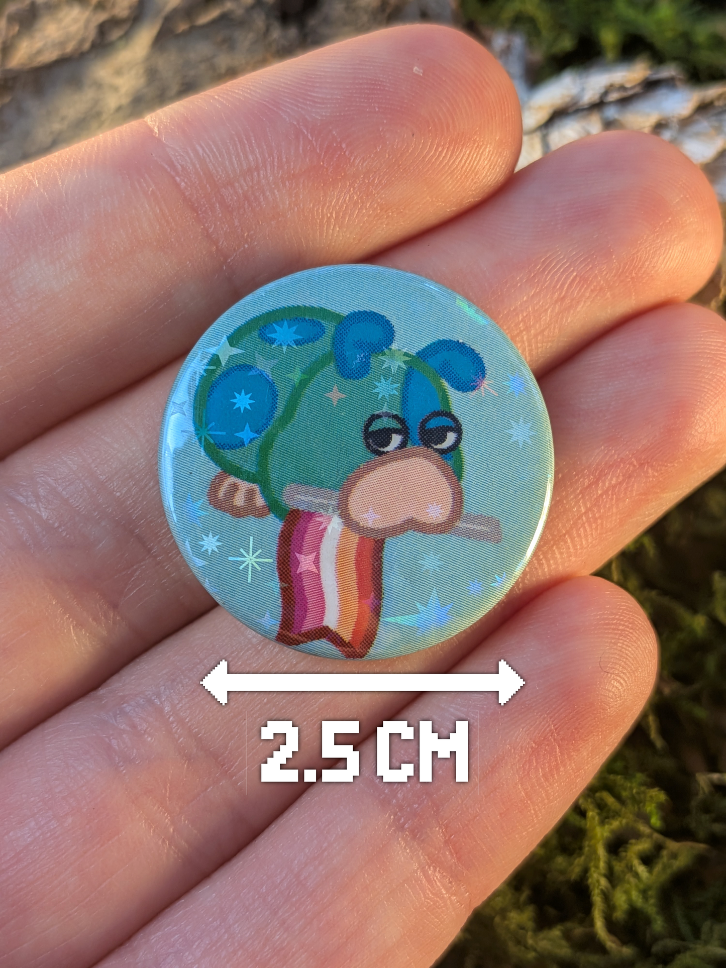 Homo dog with Lesbian flag 25mm pin badge