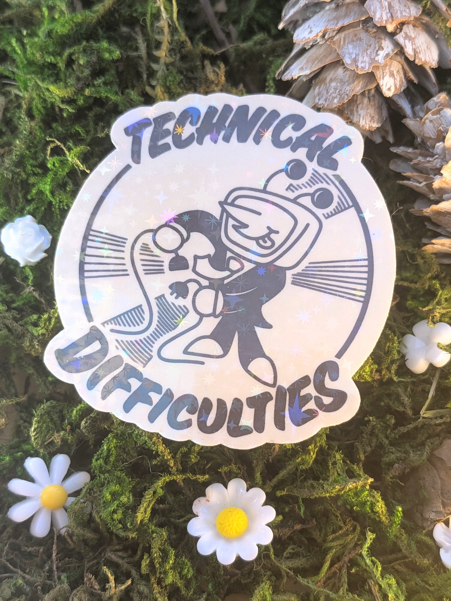 Technical difficulties holo sticker