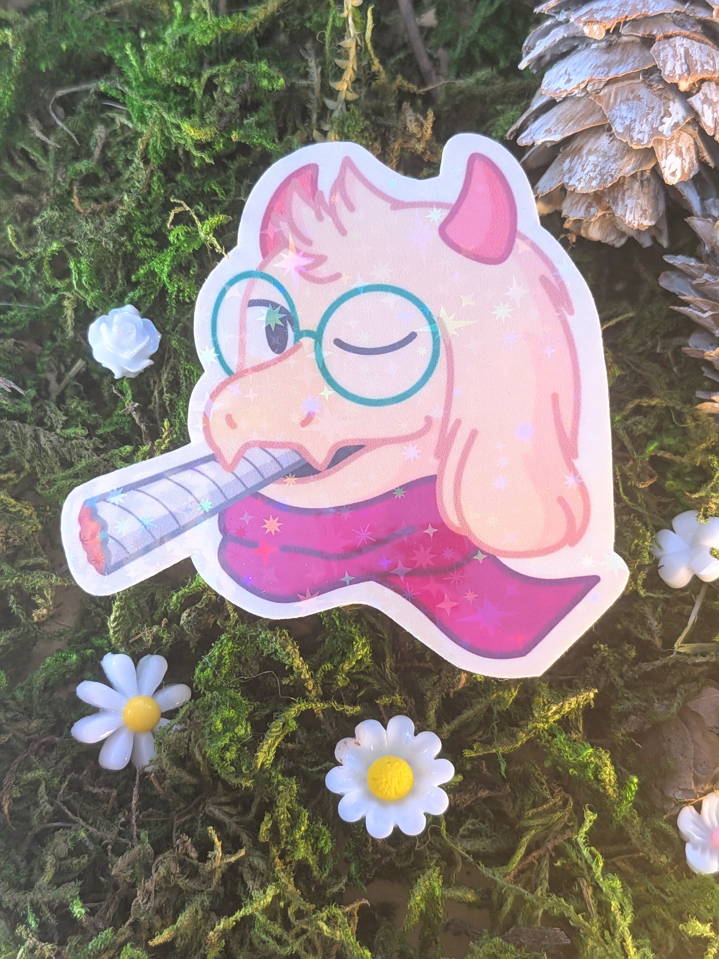 Ralsei's recreational holo sticker