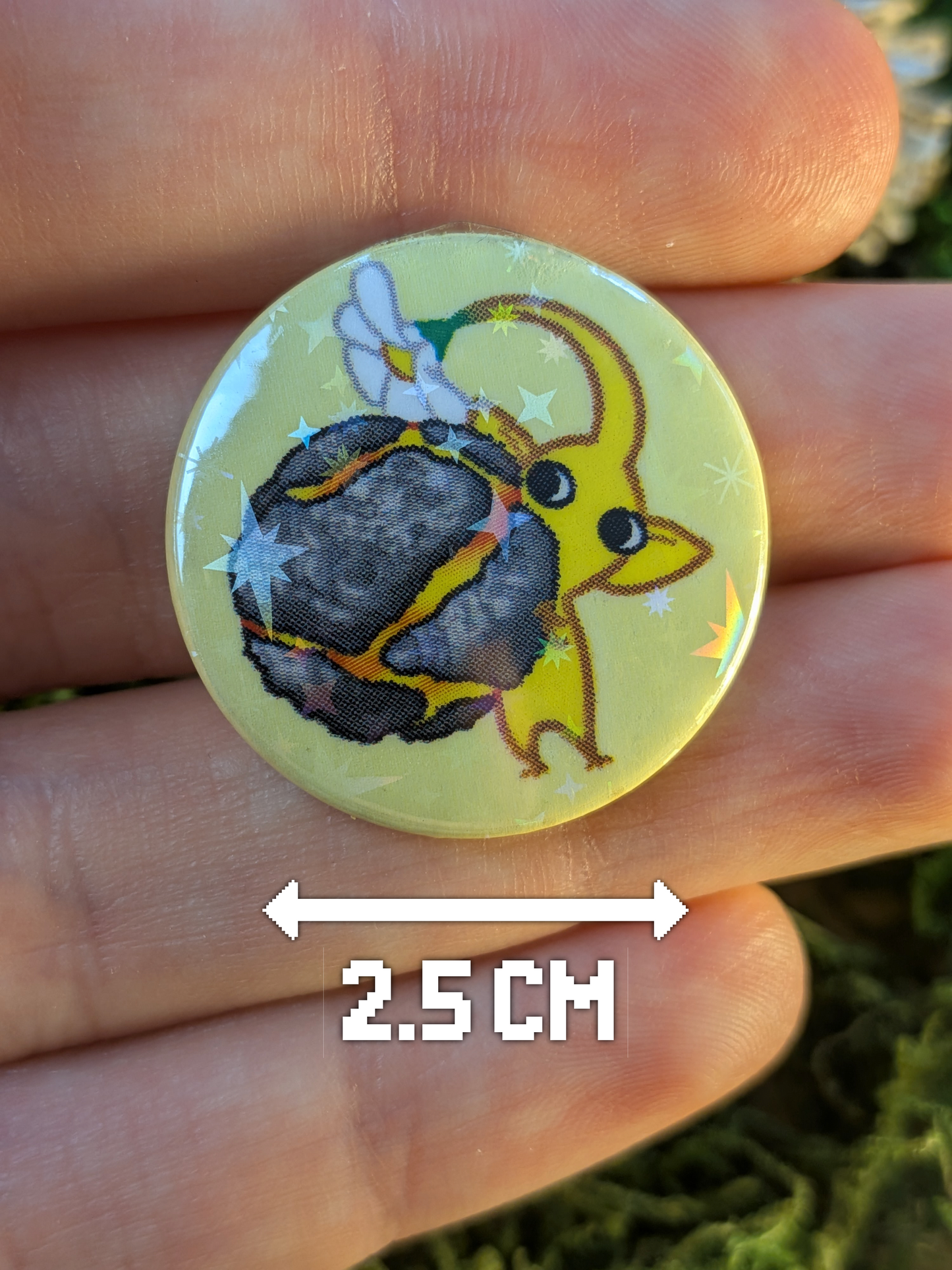 Shiny rock 25mm pin badge