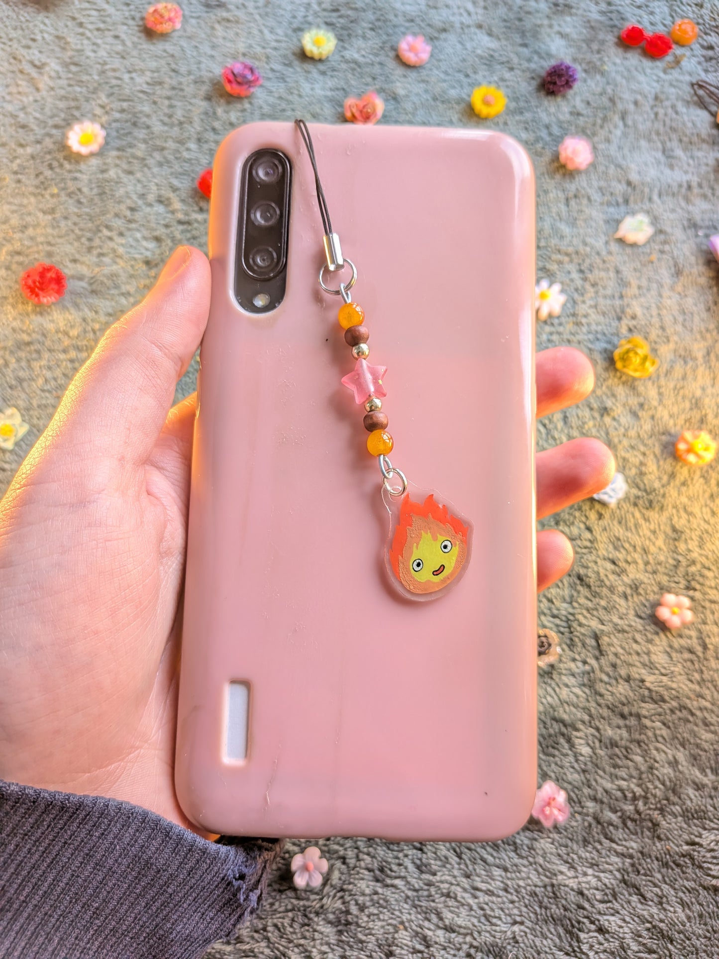 Calcifer phone charm