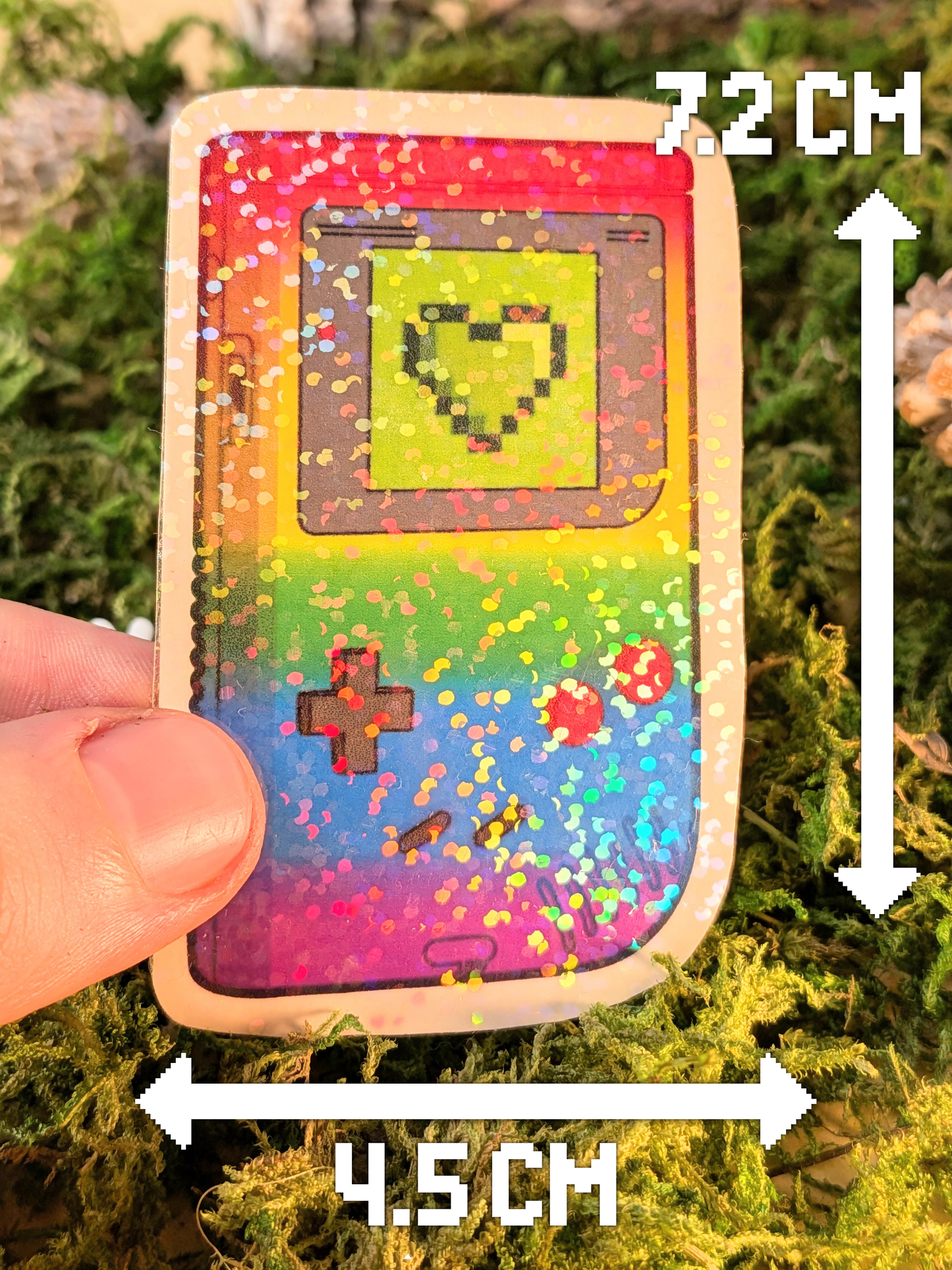 LGBT+ rainbow queer Gameboy holo sticker