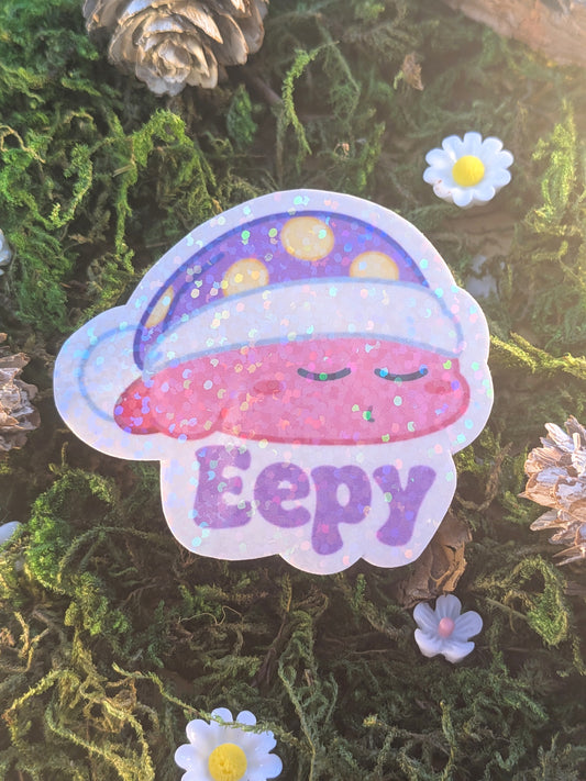 Eepy lil guy holo sticker