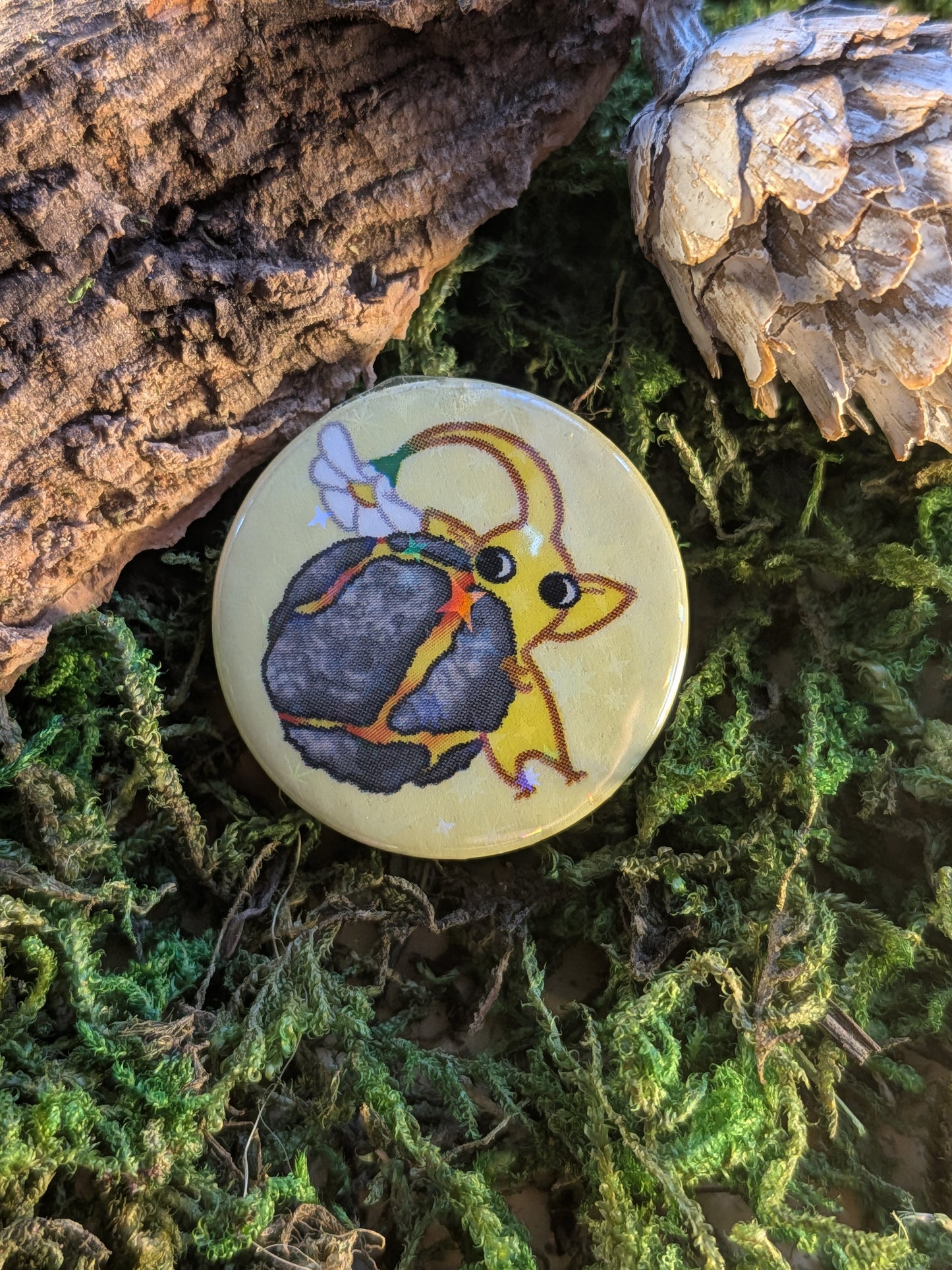 Shiny rock 25mm pin badge