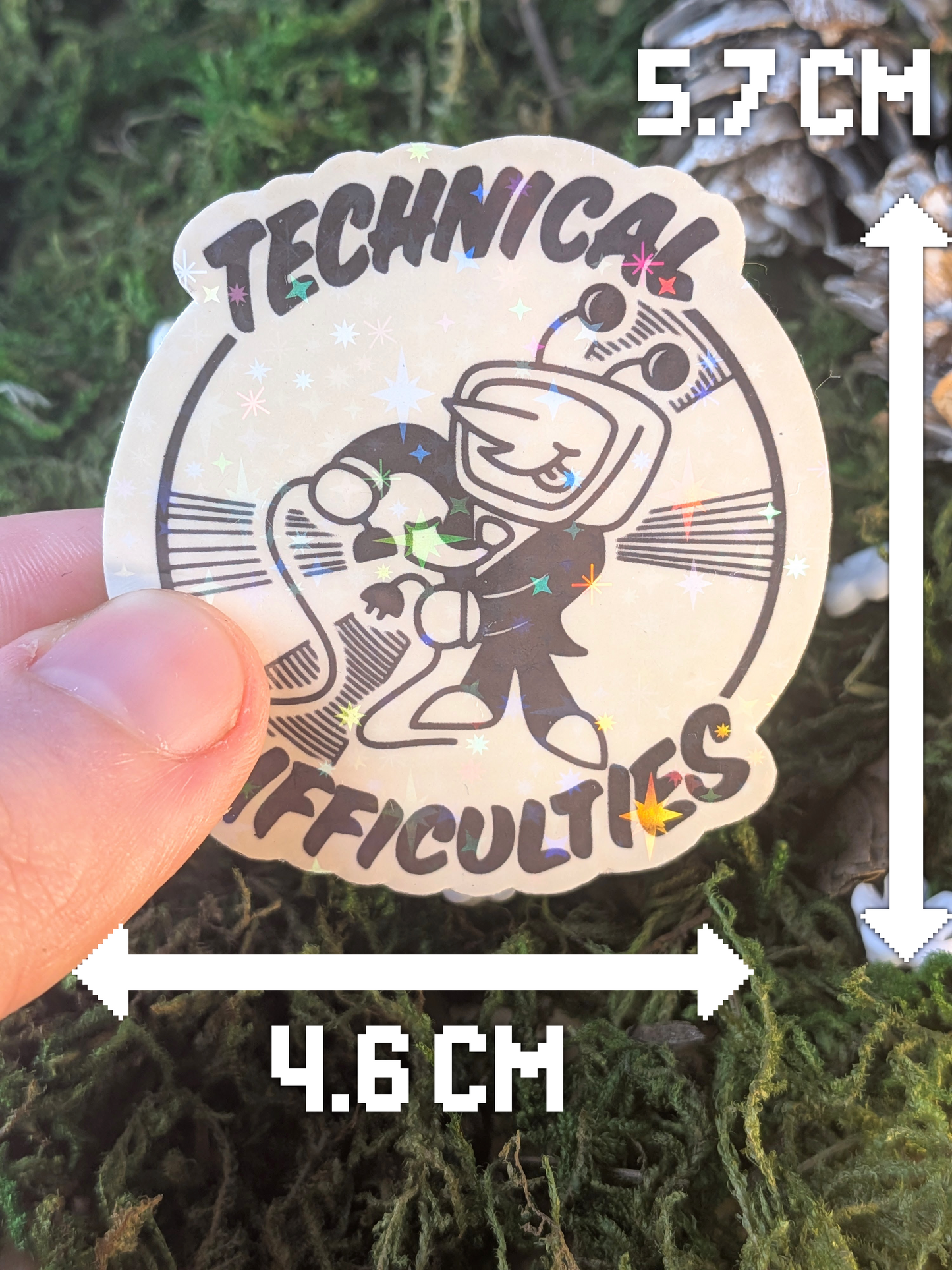 Technical difficulties holo sticker