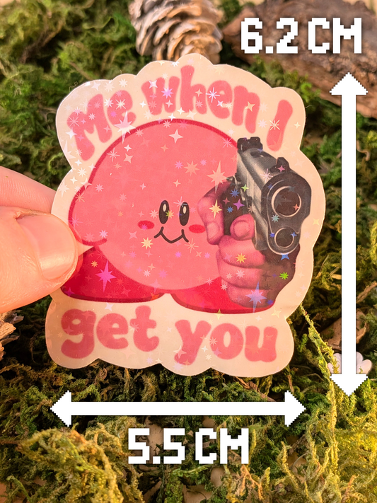 Threatened with a weapon holo sticker