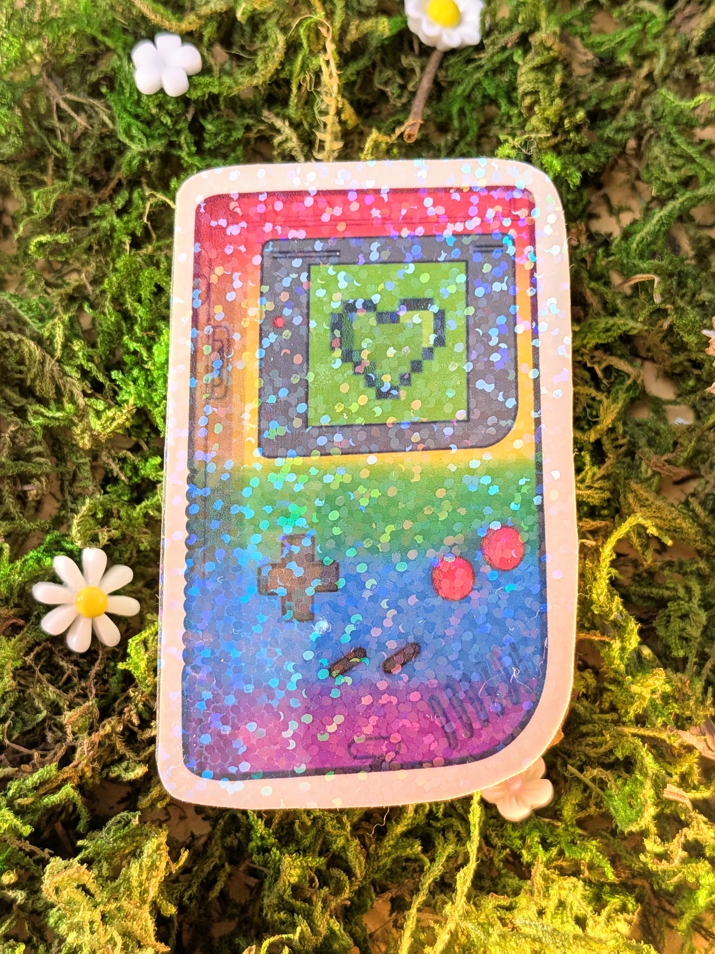 LGBT+ rainbow queer Gameboy holo sticker